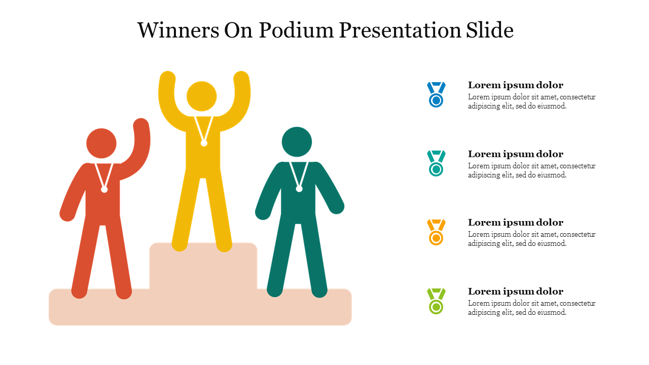 Best Winners On Podium Presentation Slide PowerPoint